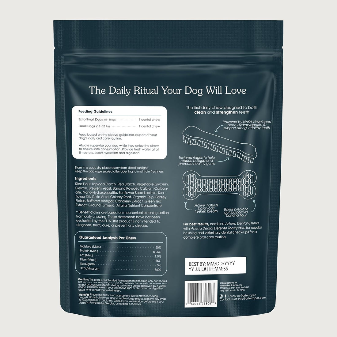 Arterra Dental Chews for Small Dogs with Nano-Hydroxyapatite 14 Count