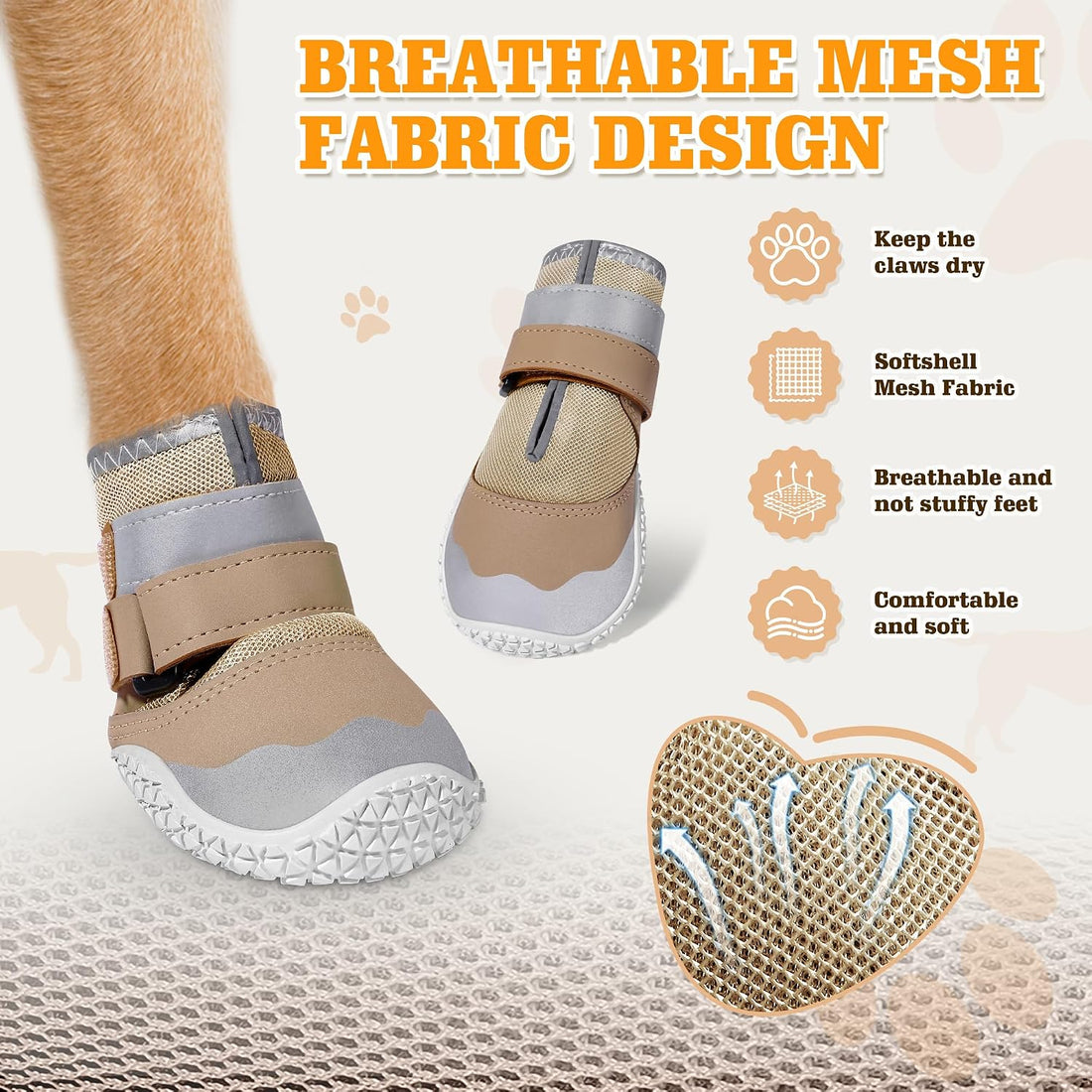 DcOaGt Dog Shoes Large Dogs XXL,Mesh Breathable Dog Boots & Paw