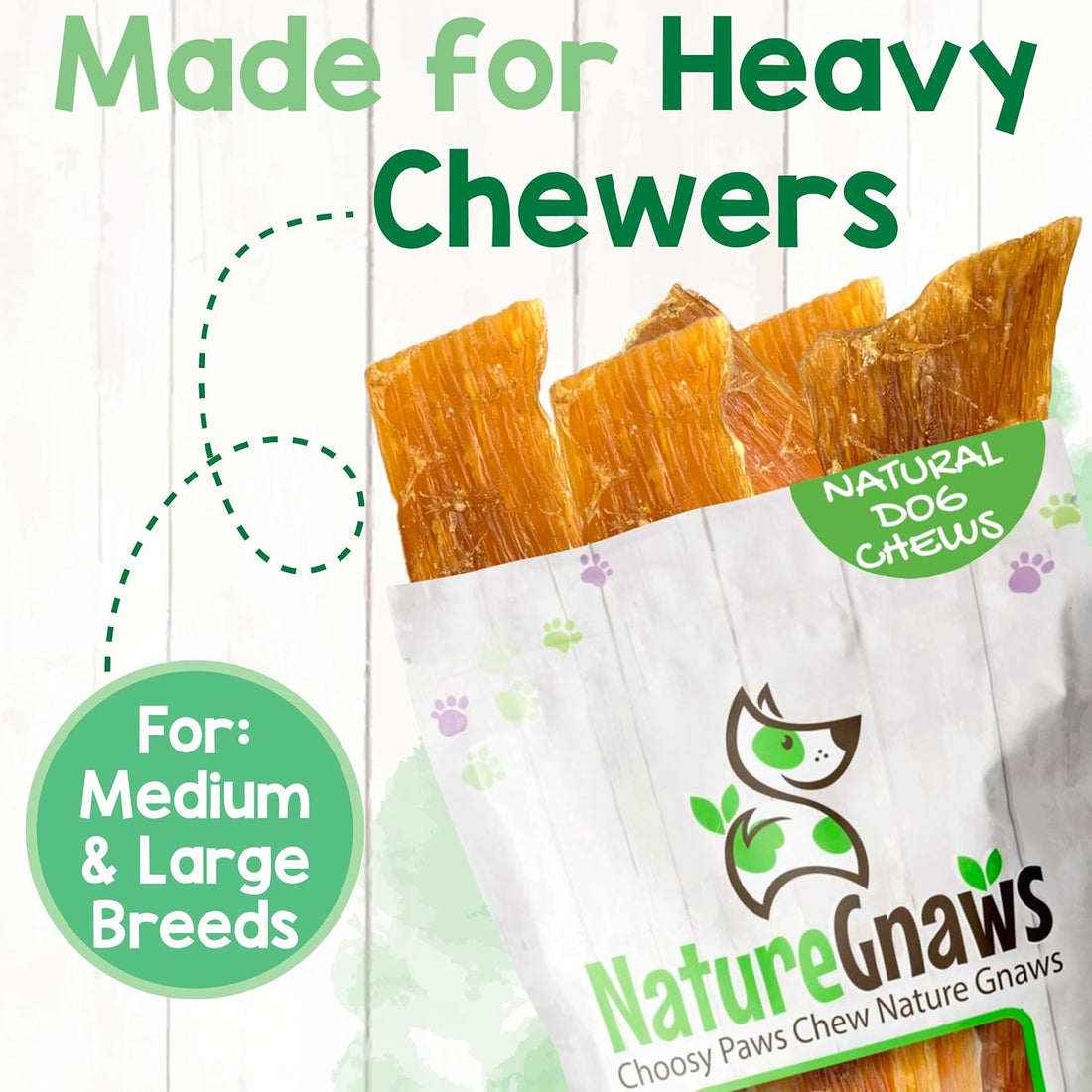 Nature Gnaws Beef Paddywack Tendons 5-6" Dog Chews, 5 Count