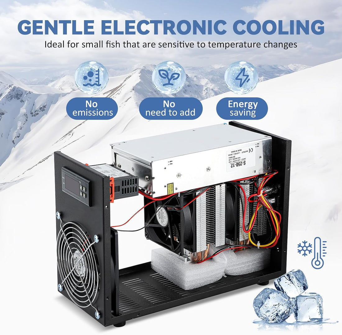 Poafamx 16gal Aquarium Chiller Quiet Small Water Chiller Electronic
