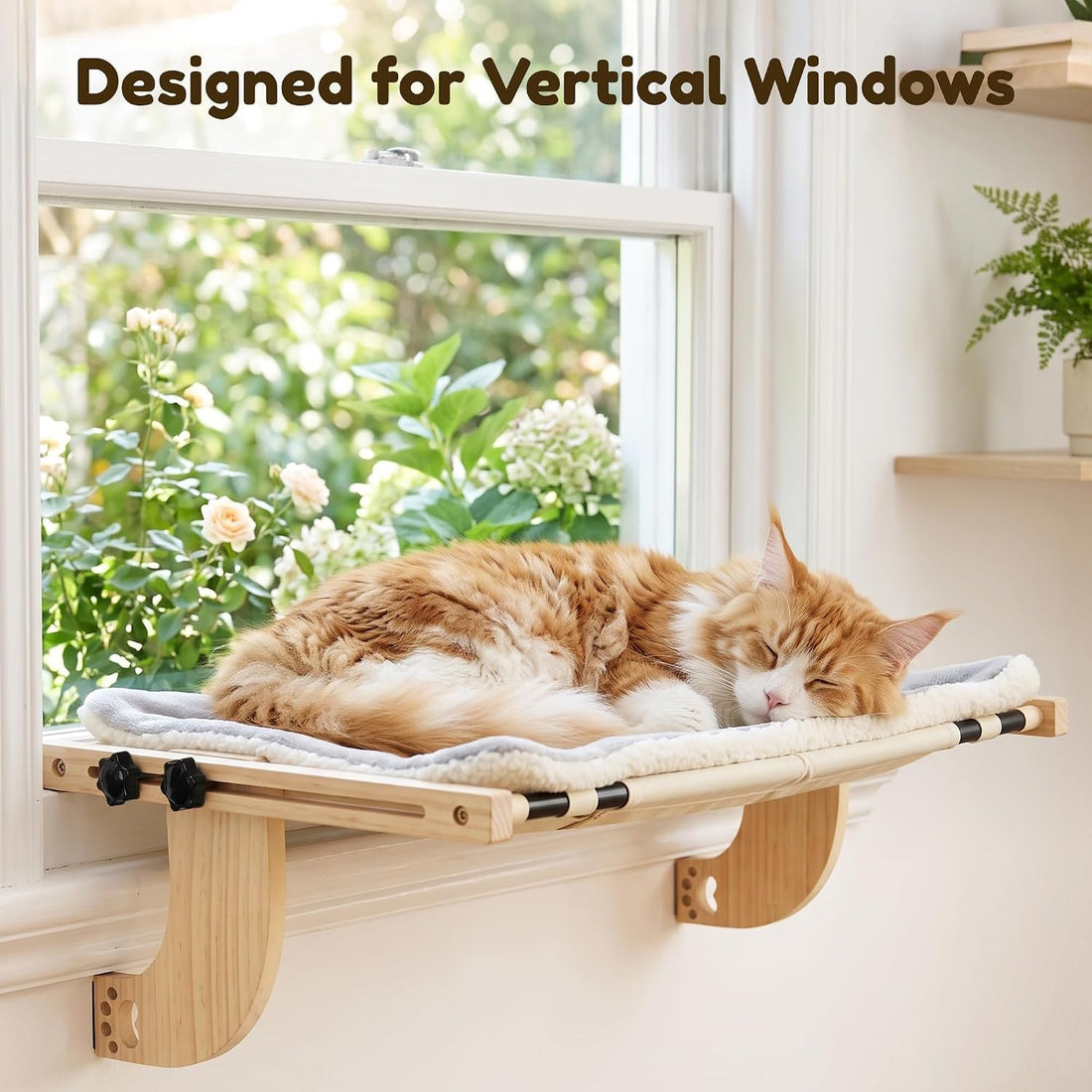 Oversized Adjustable Cat Window Perch for Double Hung Window
