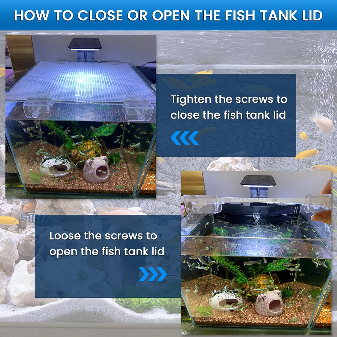 NestBasics Aquarium lid Clips Fish Tank top Cover lid Support Holder