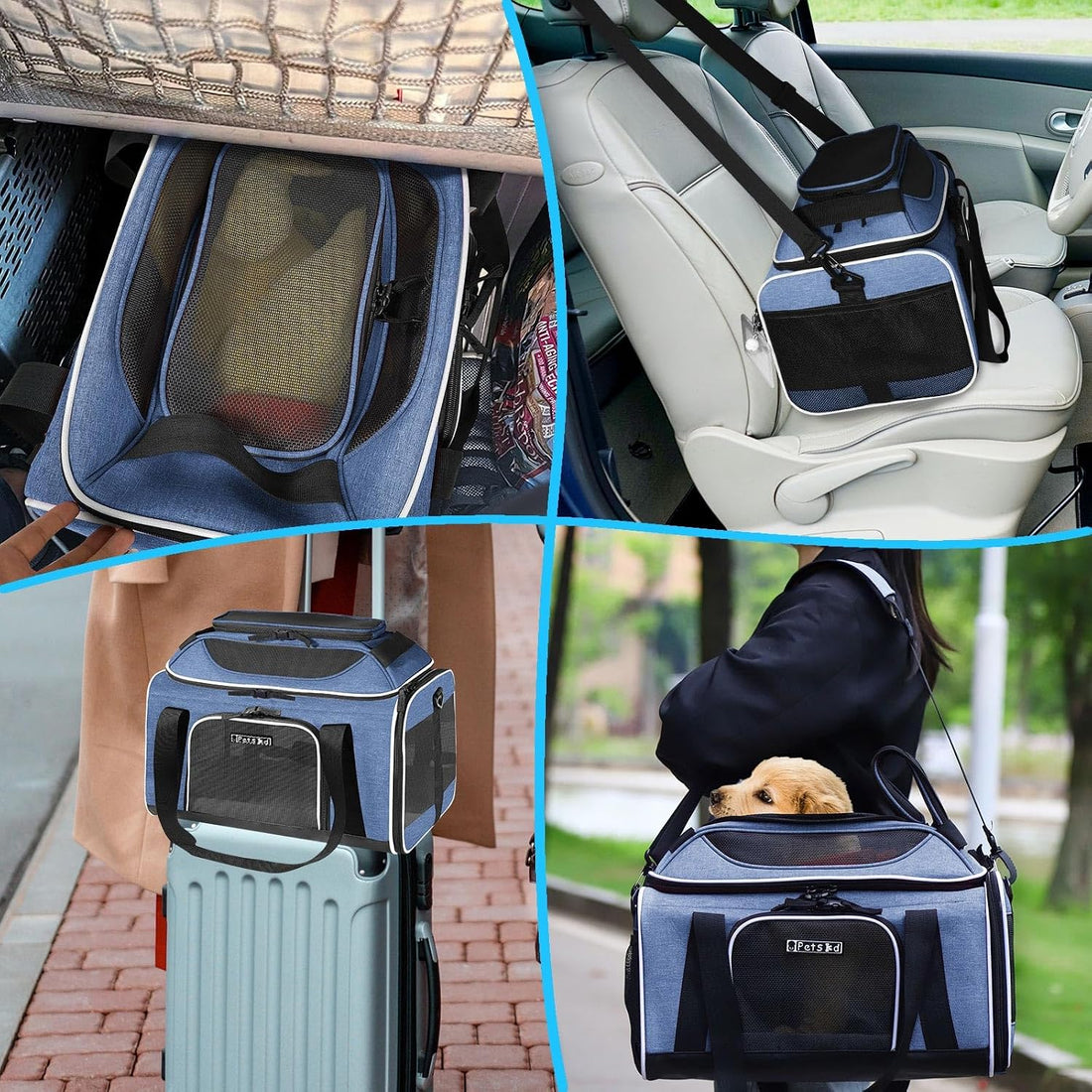 Petskd Top-Expandable Small Pet Carrier 18"x11"x11" Airline Approved
