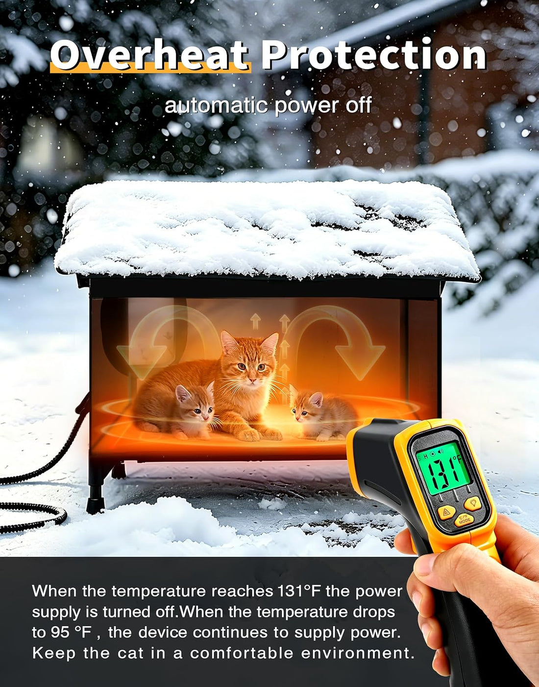 Heated Outdoor Cat House - Large Weatherproof Shelter for Multiple