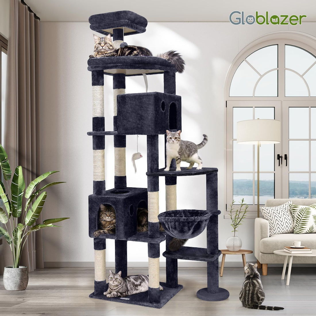 Globlazer Giant Cat Tree for Indoor Large Cats, 83in, F83