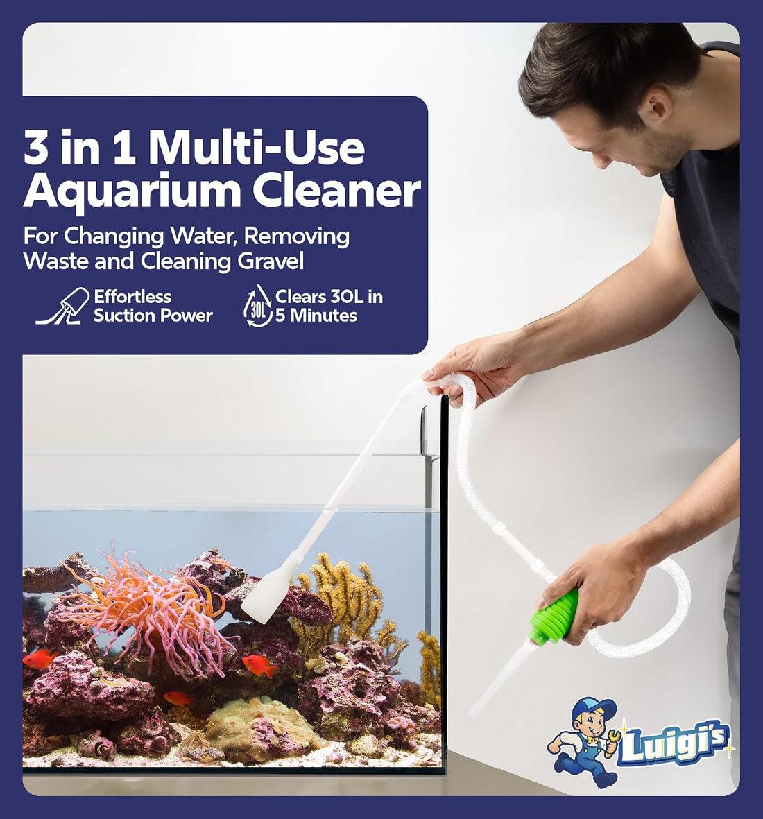 Luigi's Fish Tank Cleaner - Turtle Tank Accessories
