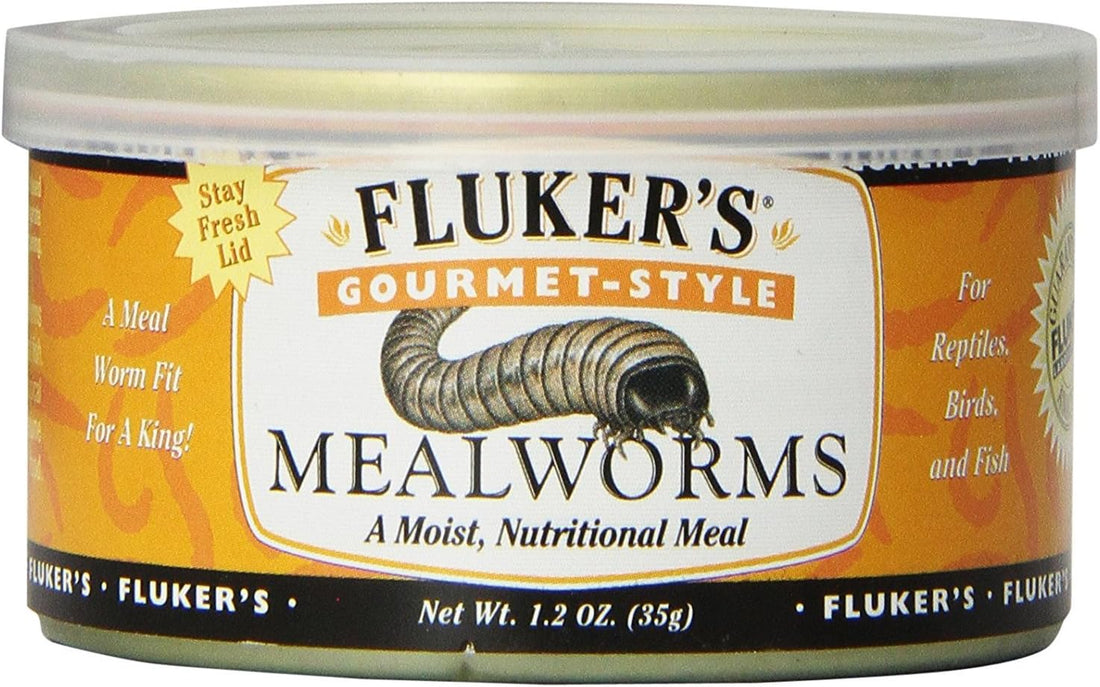 Fluker's Gourmet Mealworms, Canned Food for Reptiles, Fish