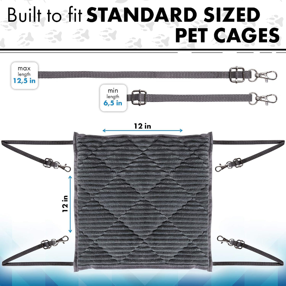 Ferret Hammock for Cage - Plush Double Bunk Bed Hanging Clips