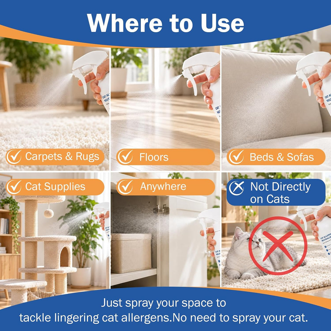 Cat Allergen Neutralizing Spray for Humans