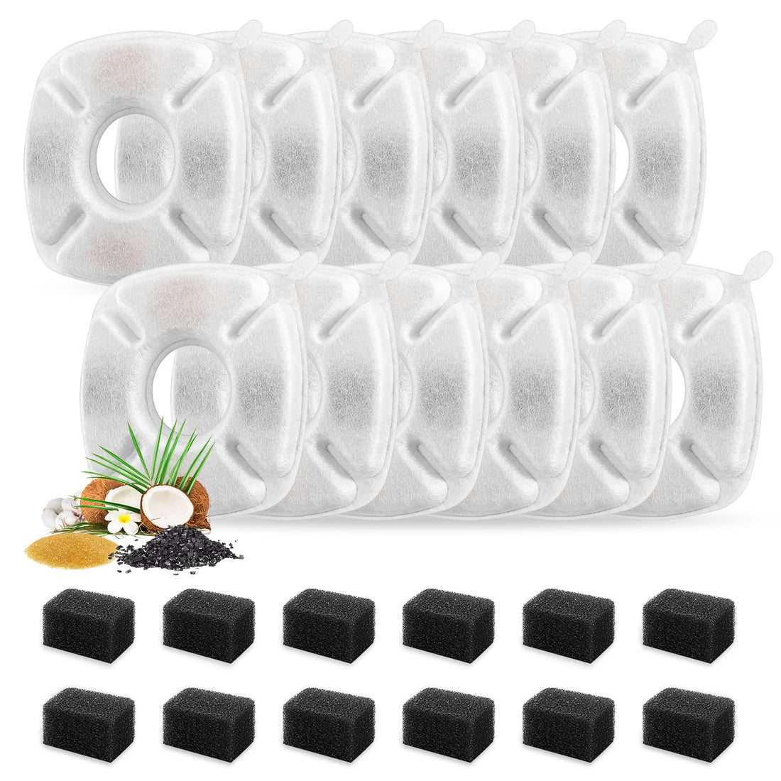 24 Pcs Cat Fountain Replacement Filters 12 Pack Cat Water Fountain