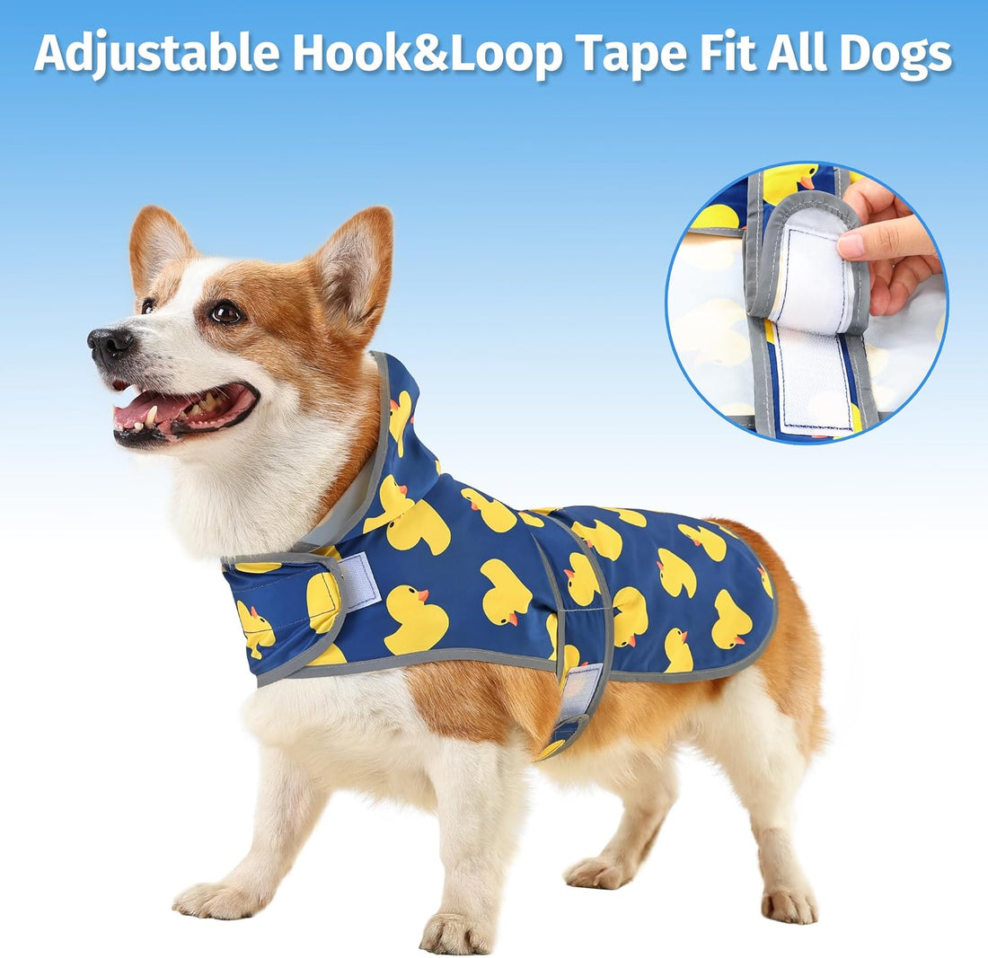 Dog Raincoat, Waterproof Dog Rain Jacket with Hood