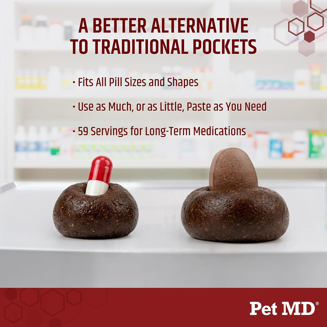 Pet MD Wrap-a-Pill Classic Bacon Pill Paste for Dogs - 4.2oz