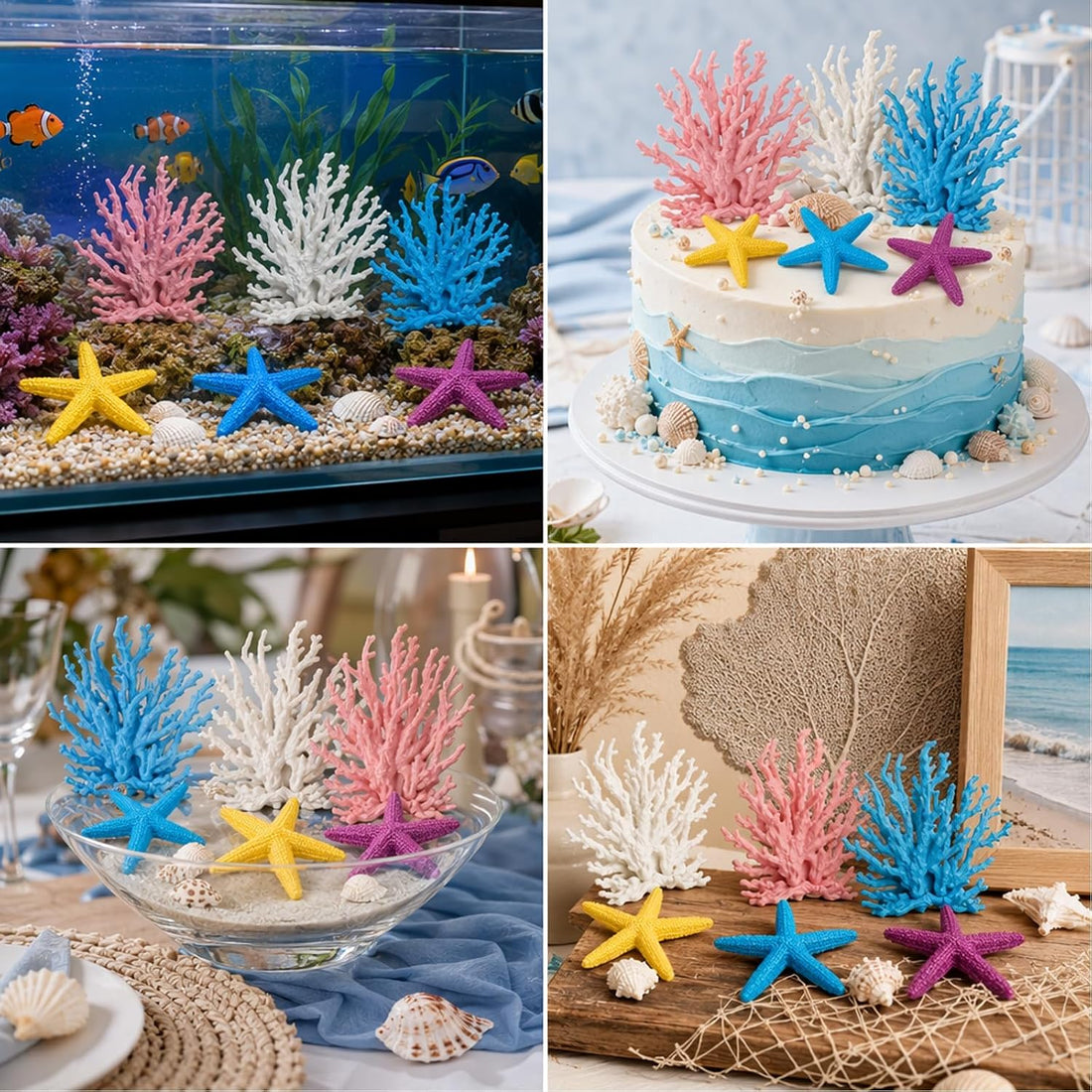 6-Piece Coral Reef Decor, Aquarium Coral Decorations