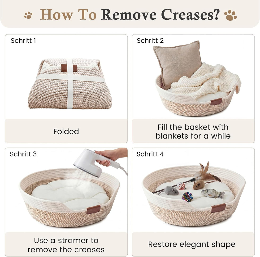 YOUDENOVA Stimulicat Handwoven Cat Basket Bed with Cushion