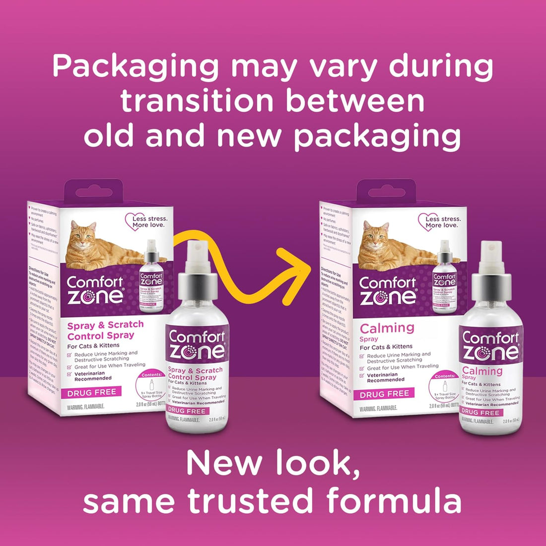 Comfort Zone Cat Calming Spray for Kittens & Cats, 59mL