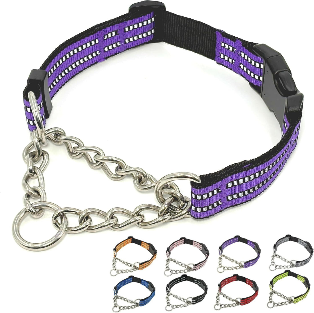 Chain Martingale Dog Collar, No Pull Reflective Training Collar
