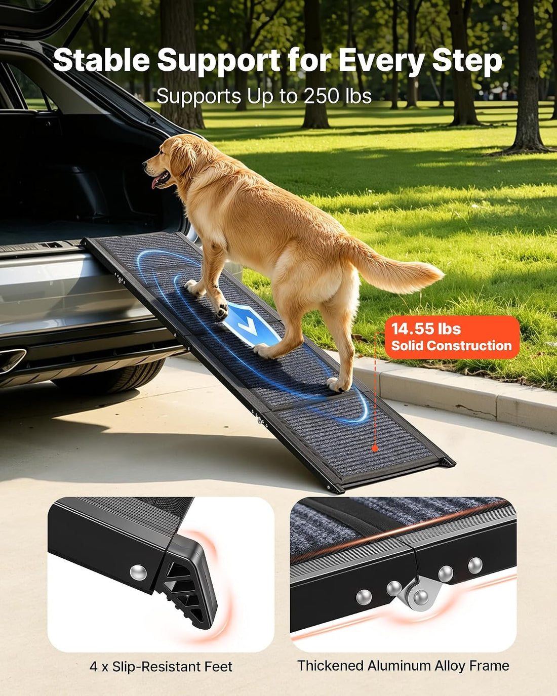 VEVOR Dog Ramp for Cars, 63" L x 17" W