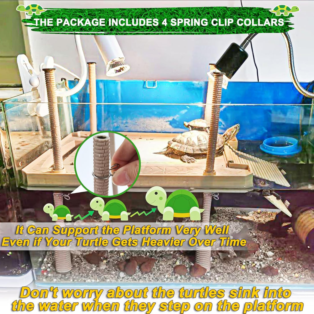 Large Turtle Floating Basking Platform with Feeding Area