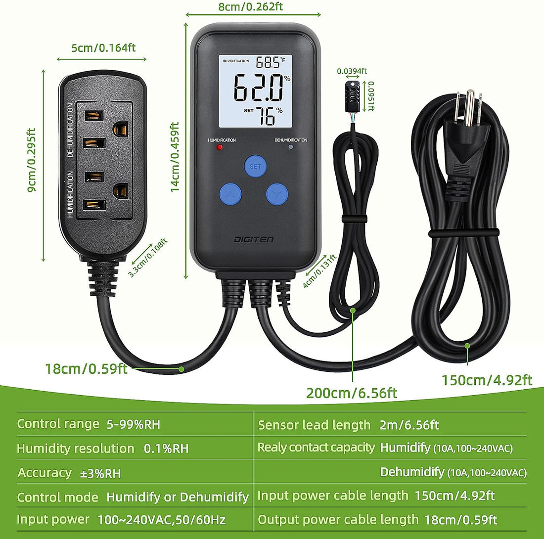 DIGITEN Humidity Controller with Temperature Display for Reptile