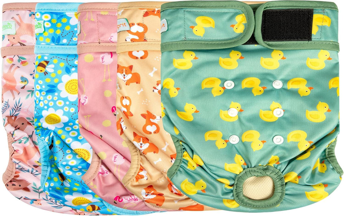 Langsprit Female Dog Diapers for Doggie Puppy,Reusable Dog Period