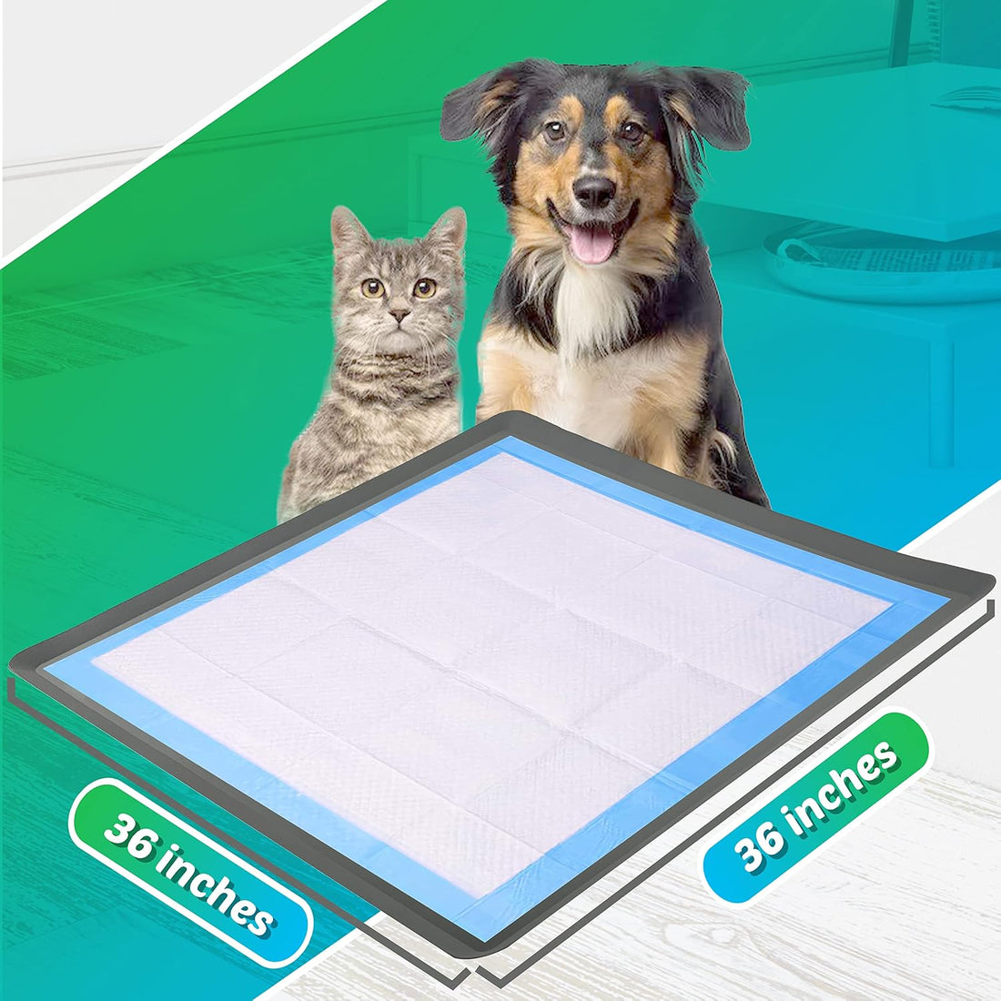 Dog Pee Pad Holder - Fits Up to 36” x 36” Pee Pad - 1 Pack - Grey