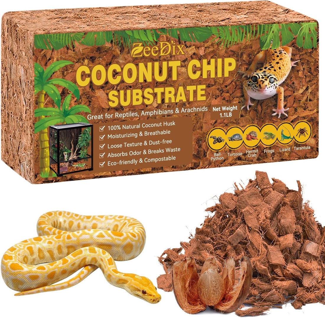 ZeeDix 10LBS Coconut Husk Chip Substrate for Reptiles