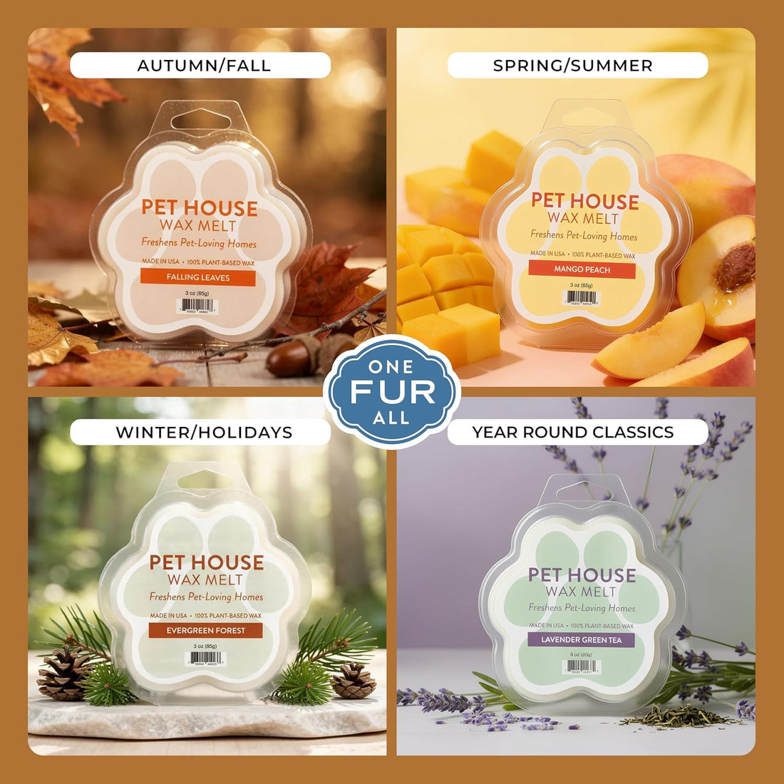 Ocean Driftwood Spring and Summer Wax Melts Plant-Based Wax, Pet House