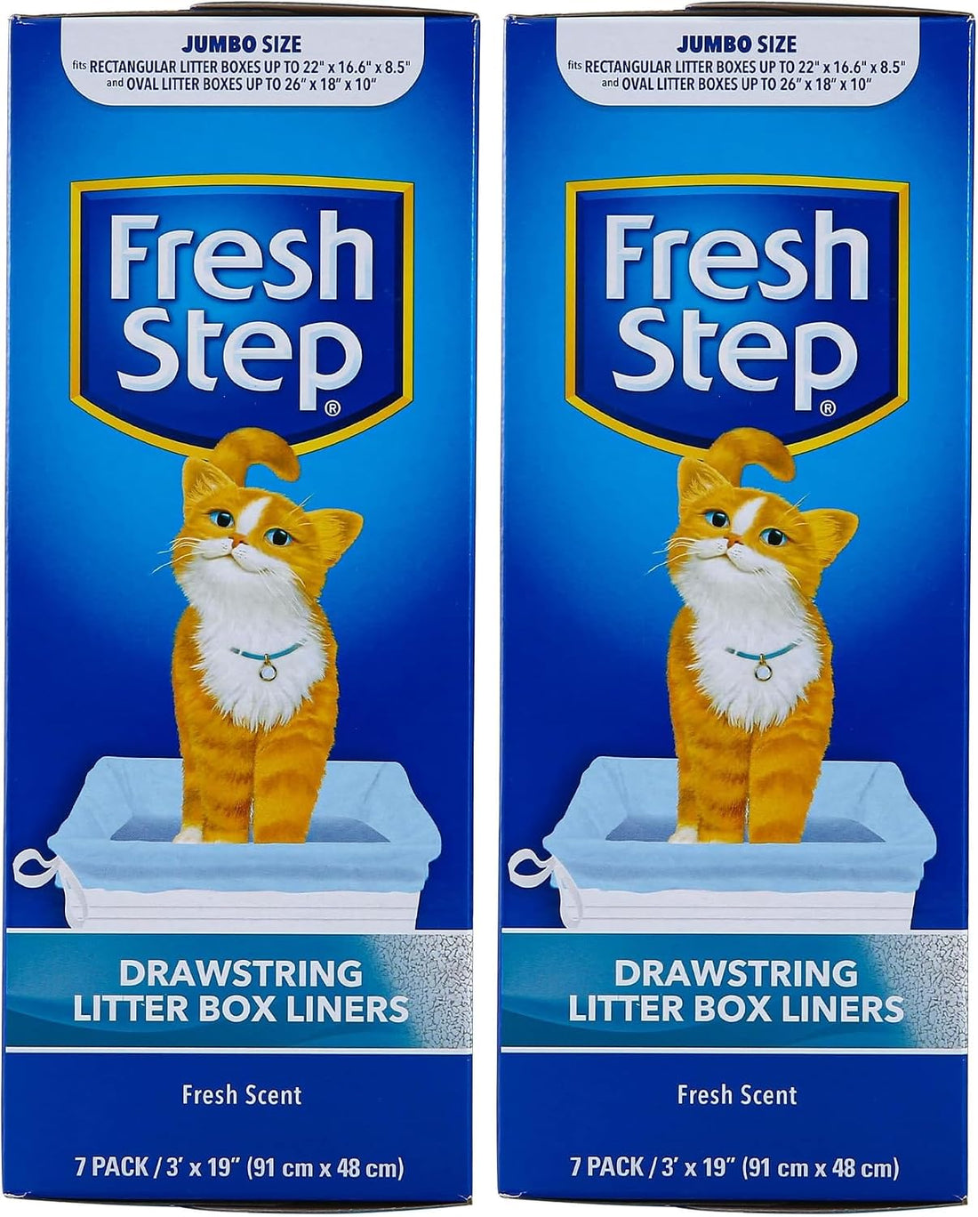 Fresh Step Drawstring Cat Litter Box Liners, Scented, 3 ft x 19 in