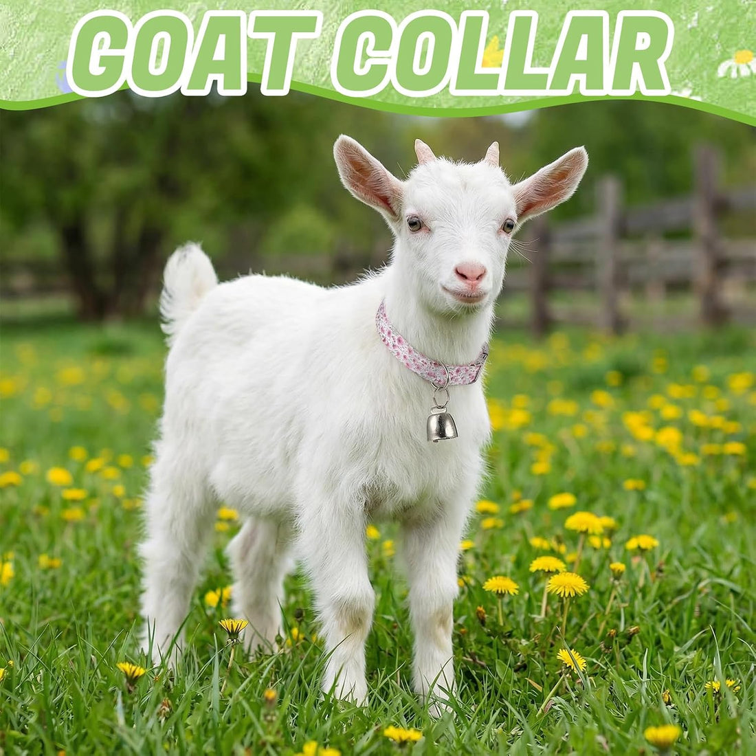 3 Pack Floral Goat Collars with Bells Adjustable Sheep Collar