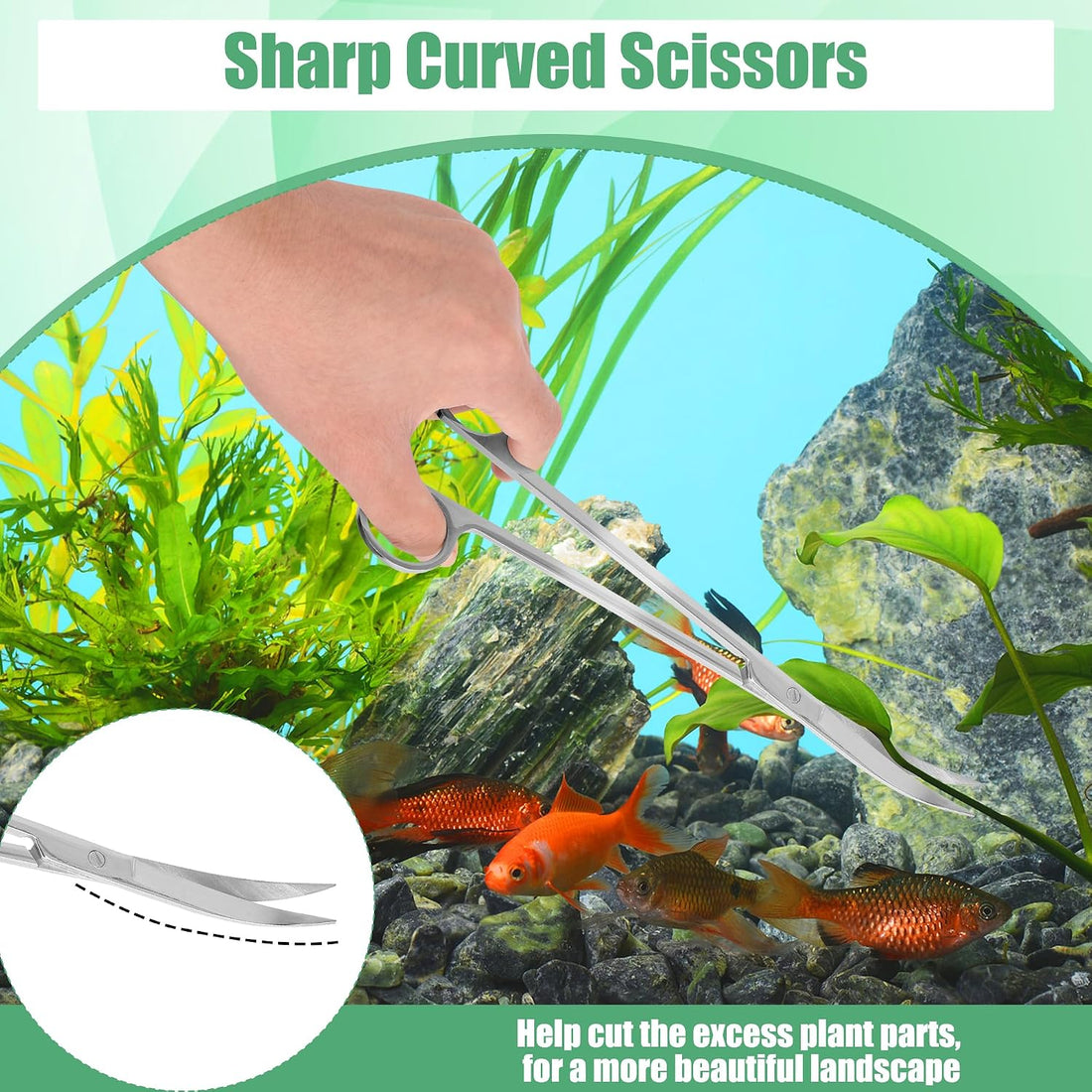 Aquarium Aquascape Tools Kit, 4 Pcs Stainless Steel Aquascaping Set