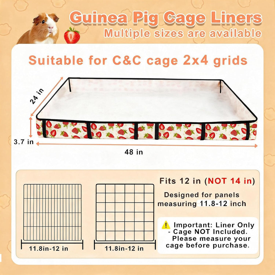 Guinea Pig Cage Liner,Washable Waterproof Oxford Cloth Cage Liners