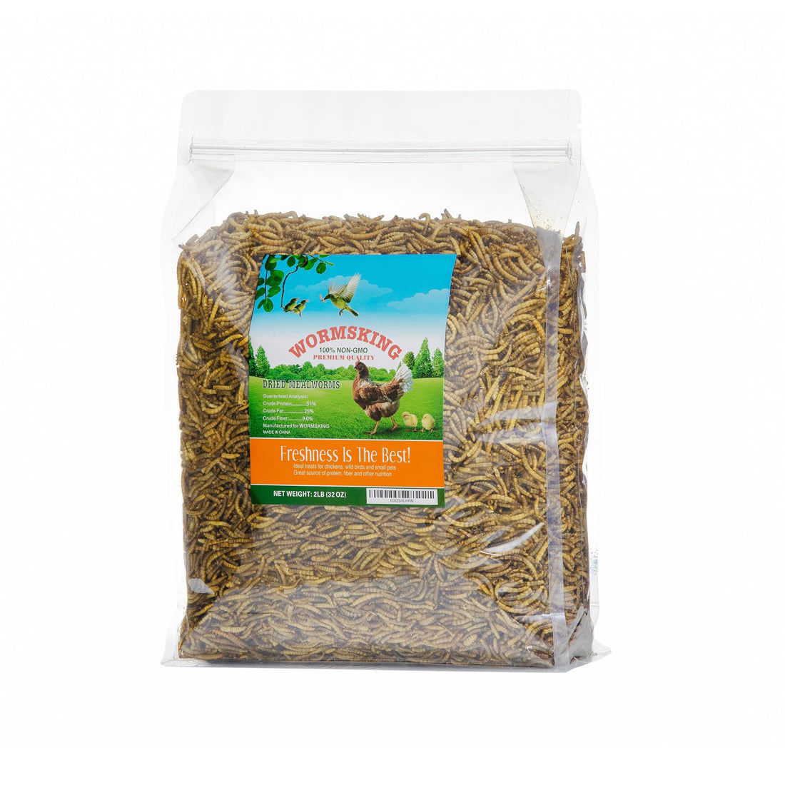 WORMSKING 2LB Dried Mealworms for Poultry