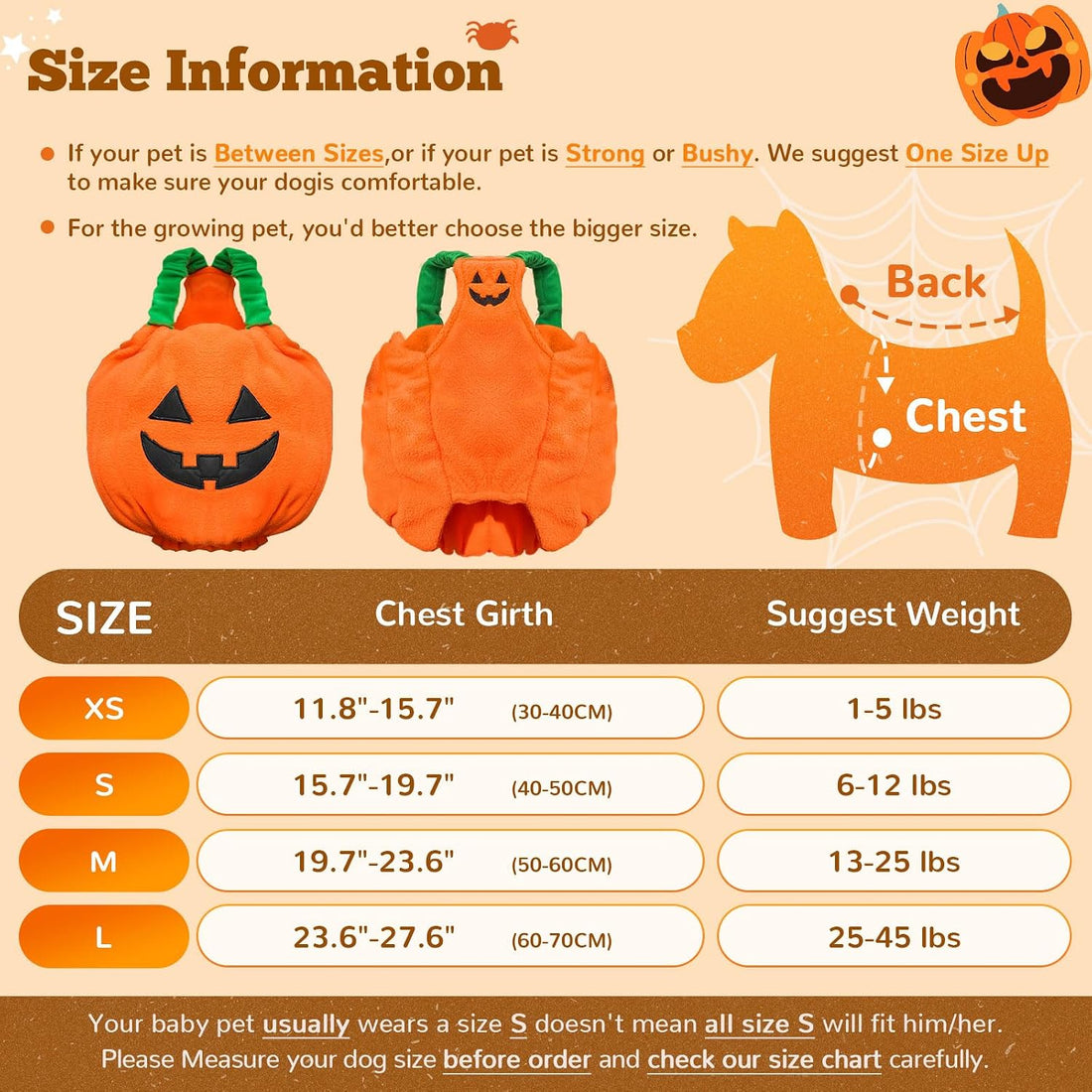 PETCARE Funny Pumpkin Dog Halloween Costume Pet Dog Cat Thick Plush