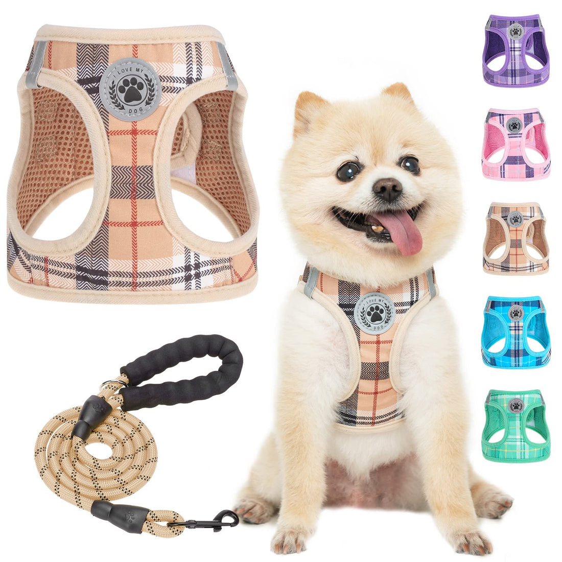 BEAUTYZOO Small Dog Harness and Leash Set,Step in No Choke No Pull