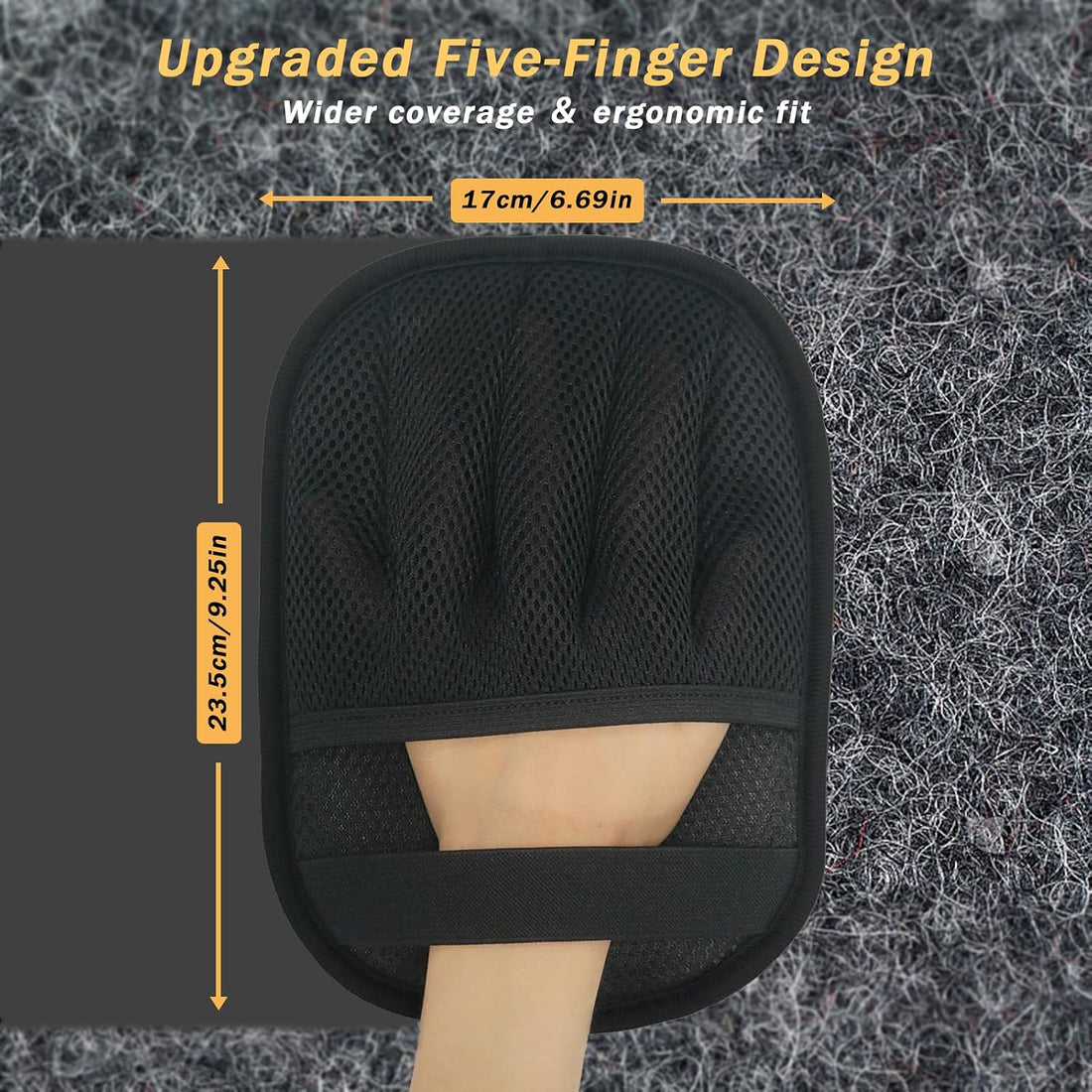 AUBELL Pet Hair Removal Glove,Five-Finger Electrostatic Magic