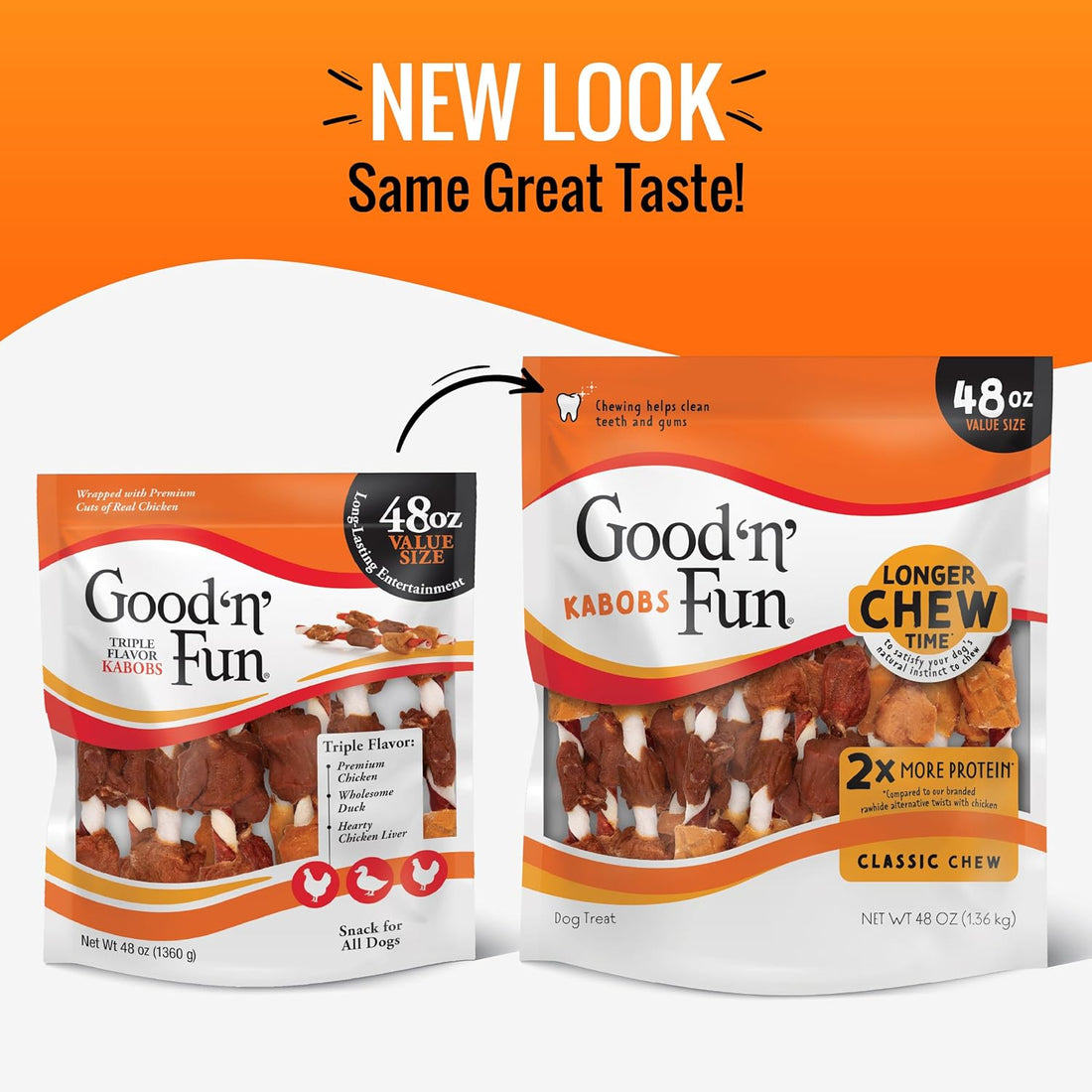 Good 'n' Fun Kabobs Long-Lasting Dog Treat Made With Real Protein