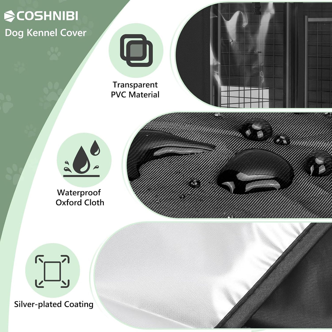 COSHNIBI Outdoor Dog Kennel Cover