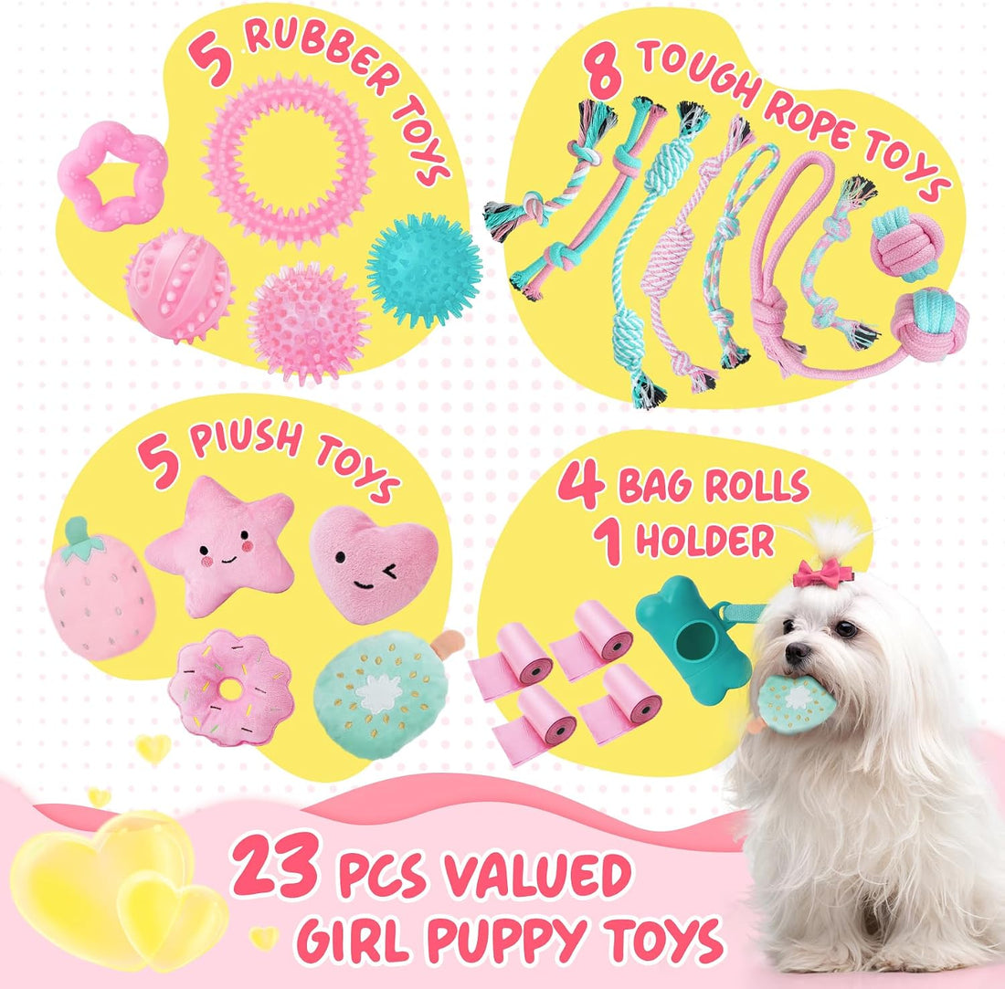 XIUGOAL Pink Puppy Toys for Boredom