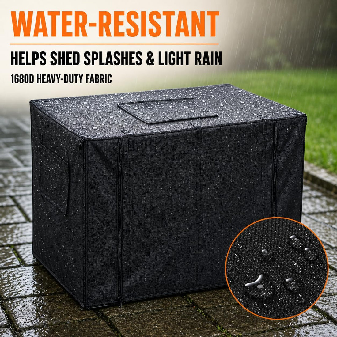 Chew Proof Dog Crate Cover, 36 Inch, 1680D Heavy Duty Nylon, Black