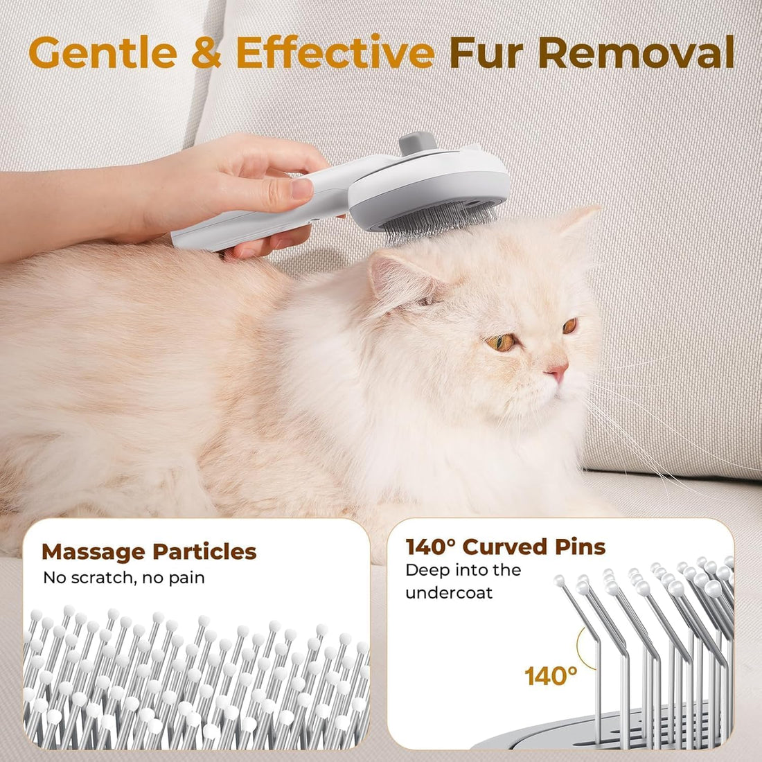 4 In 1 Cat Steam Brush for Grooming, Shedding, Massage