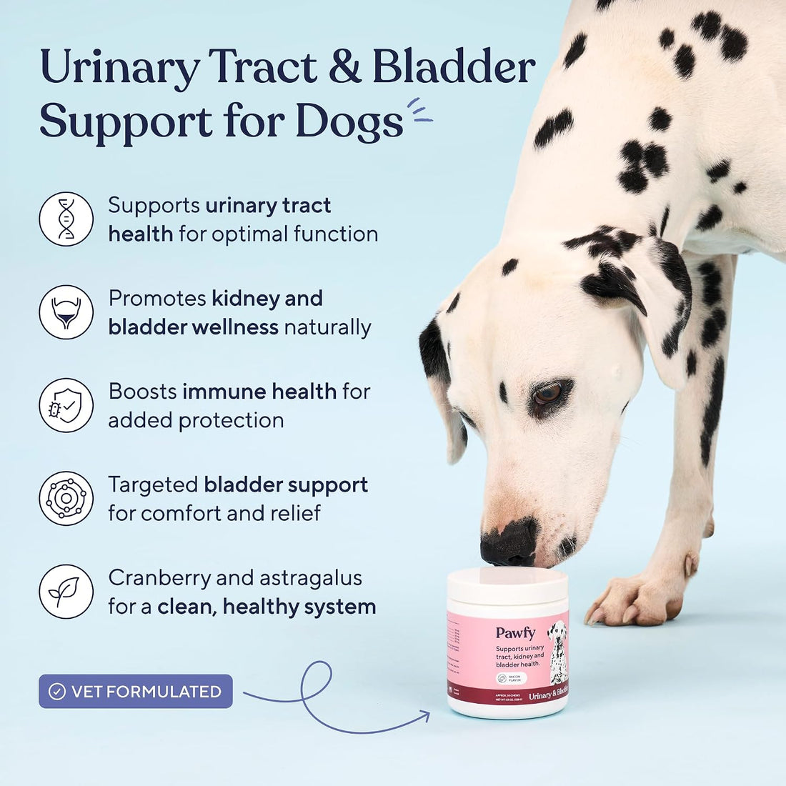 Pawfy Cranberry D-Mannose Dog Supplement - Urinary Tract & Bladder