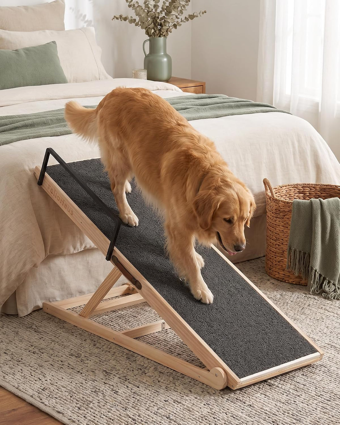 Dog Ramp for Large Dogs, 6 Adjustable Heights, Upgraded Anti-Slip