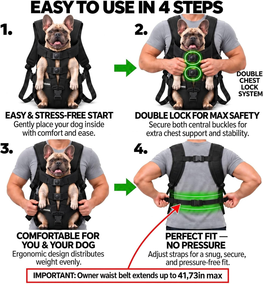 Dog Backpack Carrier for Small Dogs (Medium)