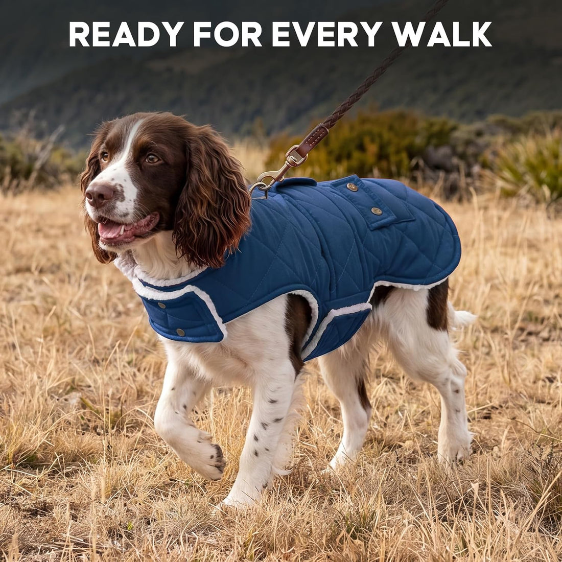 KYEESE Dog Coat Warm Pet Winter Coat with Leash Hole Waterproof Dogs