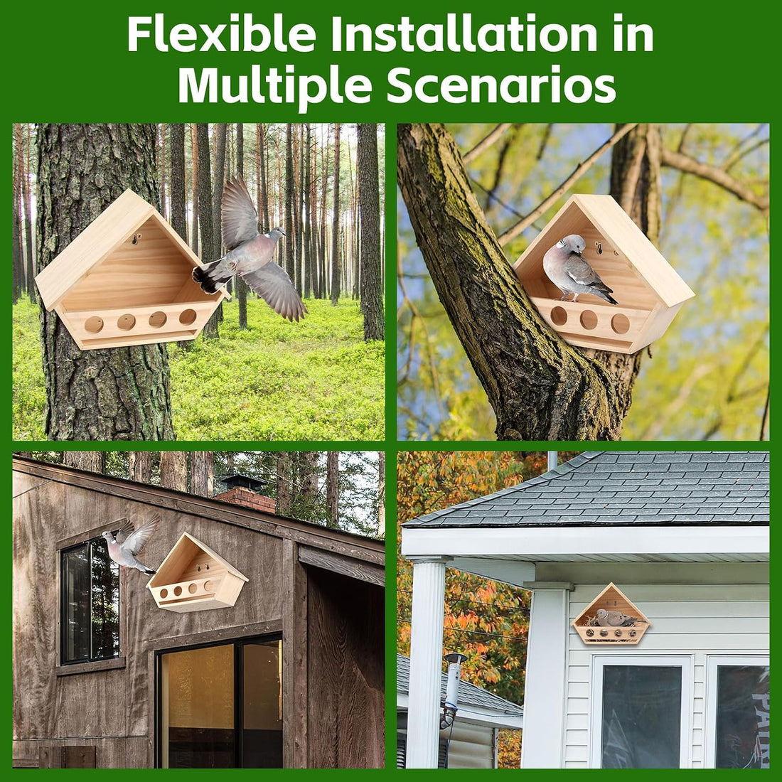 Dove Bird House for Outside, Wooden Mourning Dove Nesting Box
