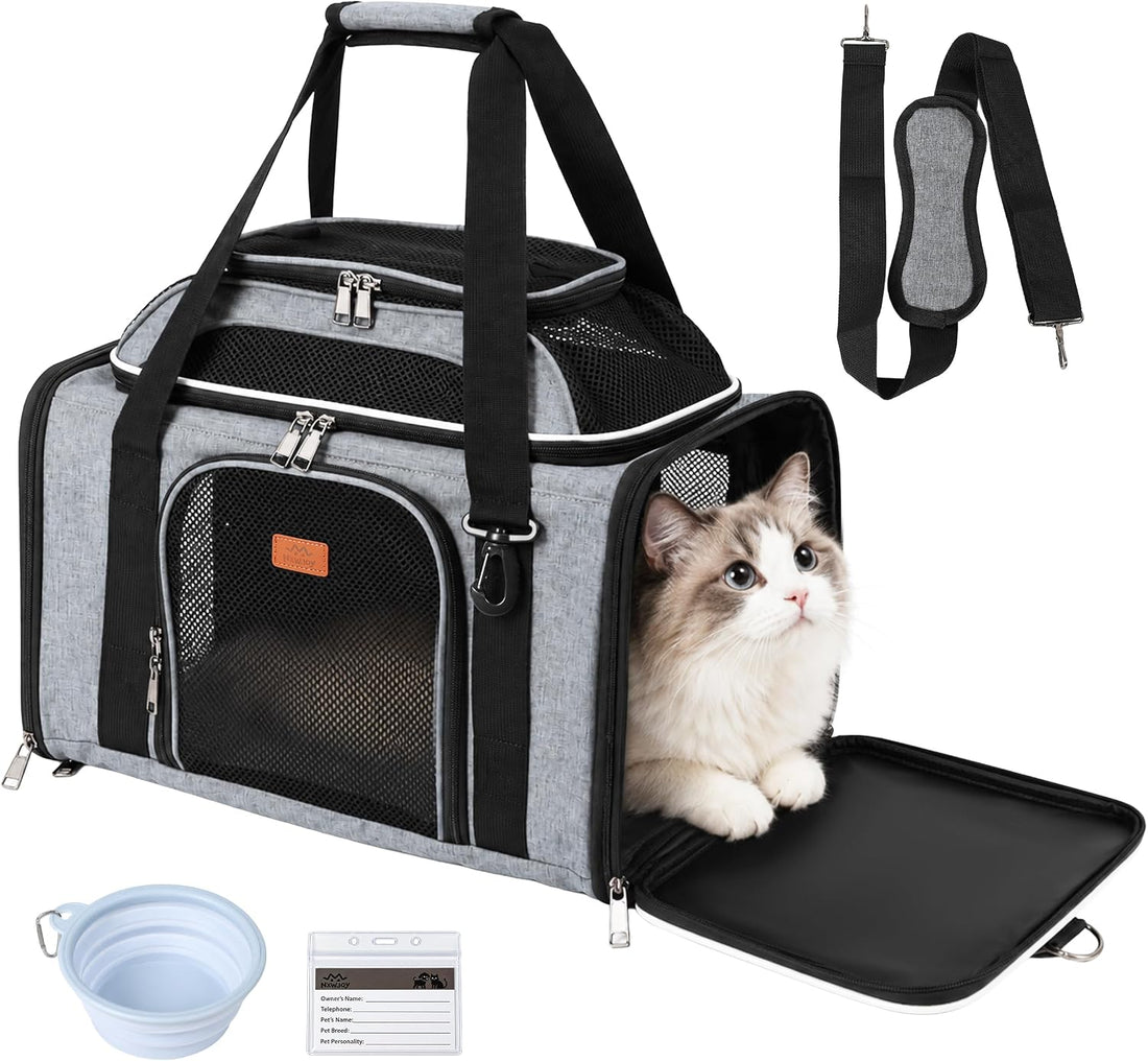 Expandable Top Pet Carrier 18x11x11 Inches, for Cats & Small Dogs