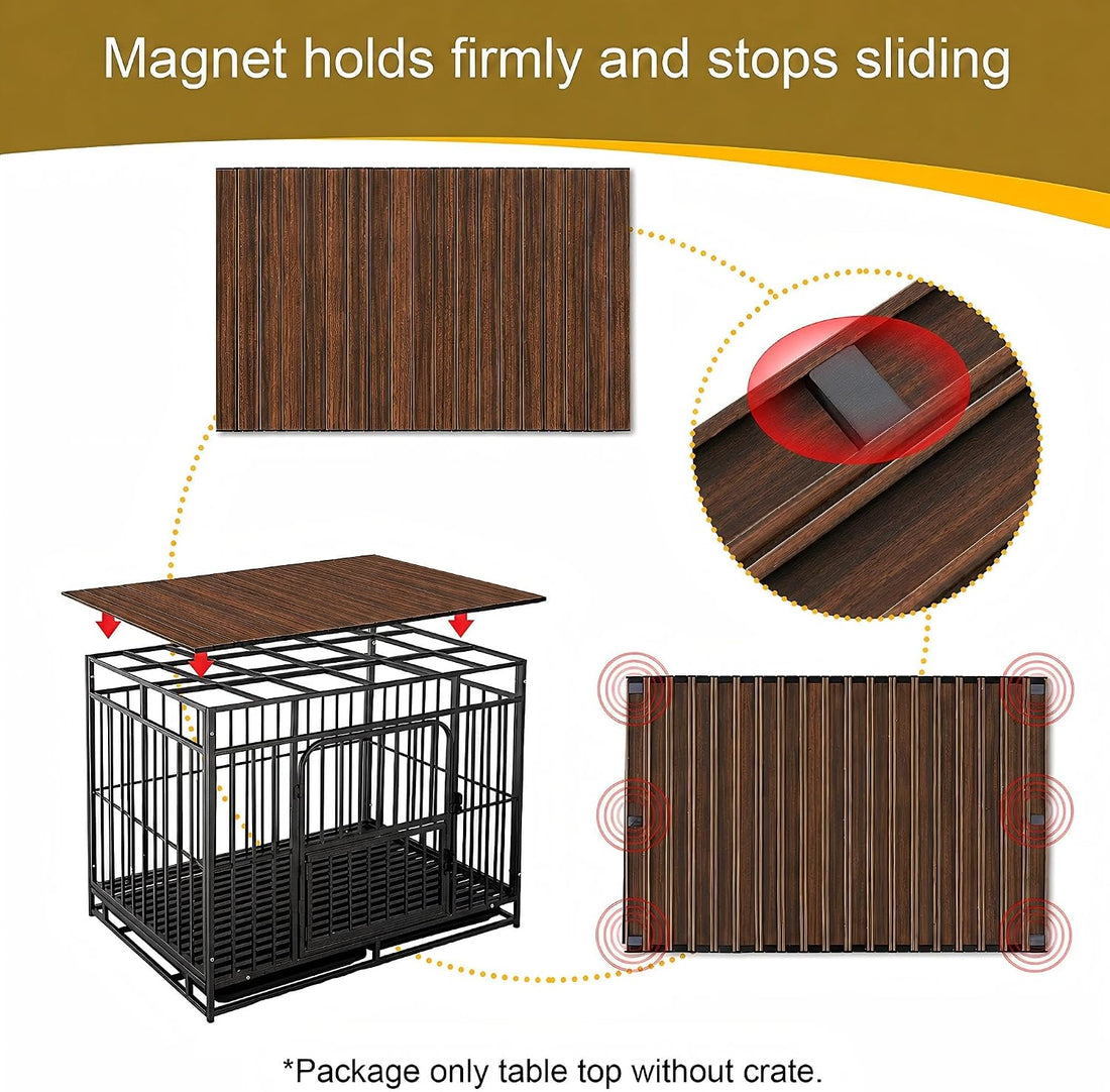 Petmystify Dog Crate Topper Metal with Magnets for 42 Inch Crate