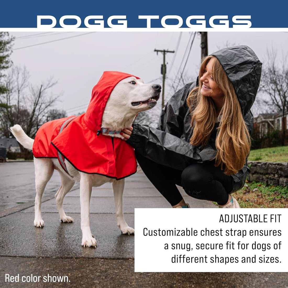 FROGG TOGGS Dogg Toggs Raincoat, Blue, Size LG