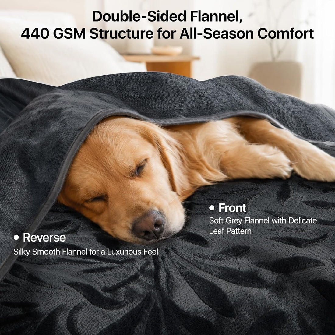 LOOBANI Waterproof Pet Blanket for Couch, Soft Flannel Couch Cover