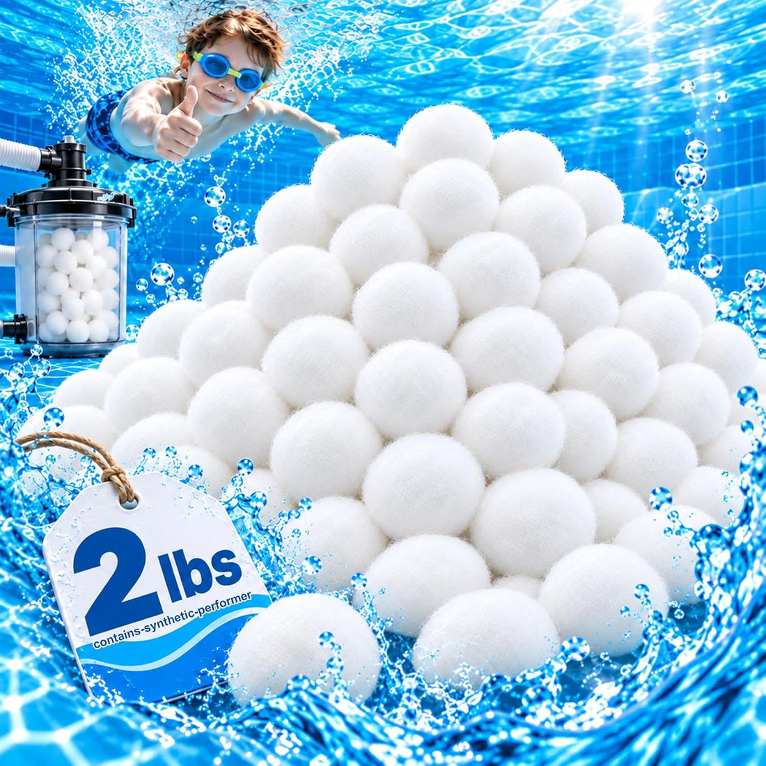 MAQIHAN 2 lbs Pool Filter Balls - Sand Filter Ball